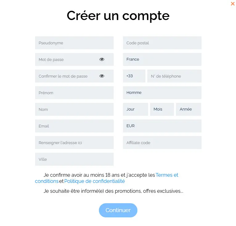 Processus d'inscription Kaboombet Casino