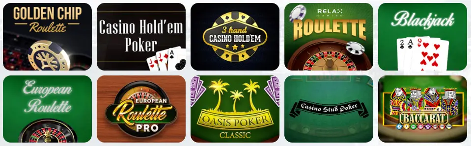 Jeux de table au Kaboombet Casino