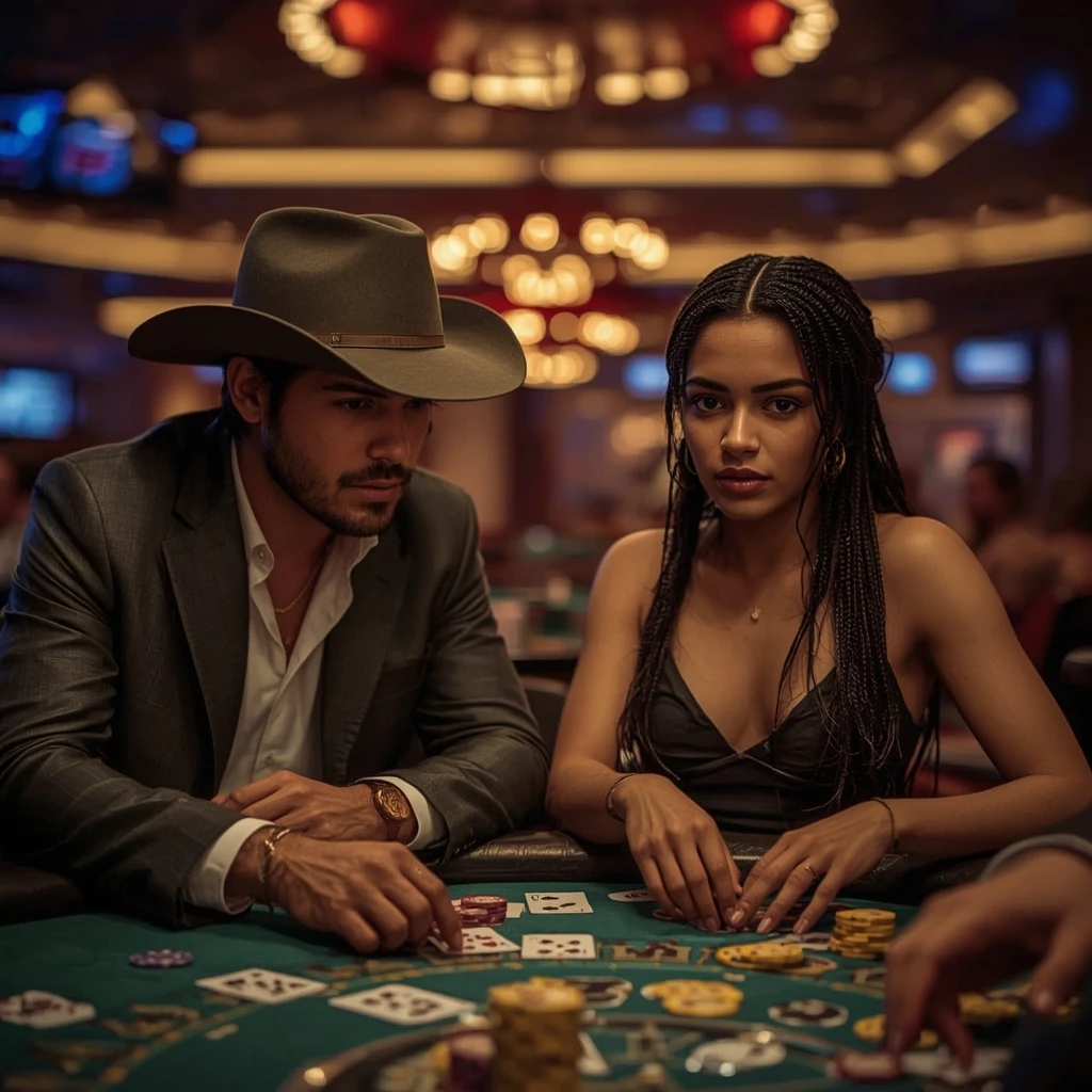photo de deux personnes jouant au poker chez Kaboombet Casino